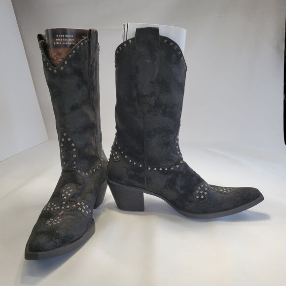 Corky’s Downtown Western Studded Cowboy Boots Size 10 Black - Picture 4 of 13